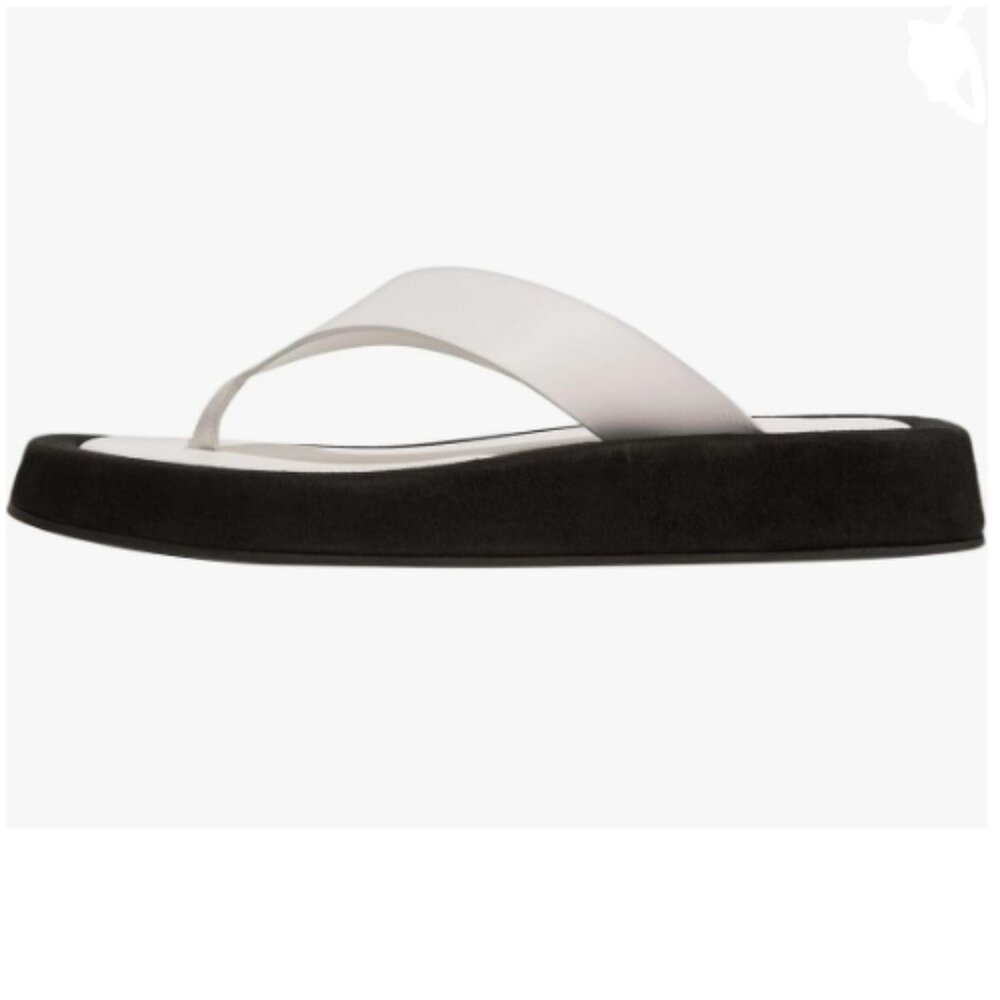 FOWT White Round Toe Flip Flops Wedge Low Heel Mule Slippers Casual Indoor Shoes